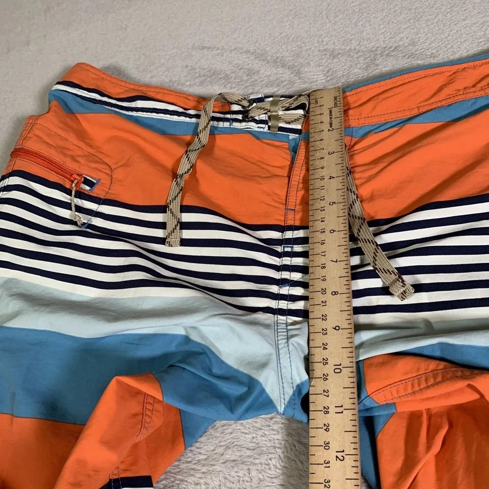 Patagonia Board Shorts Mens 36 Blue Orange Striped Swim‎ Trunks Quick Dry Surf